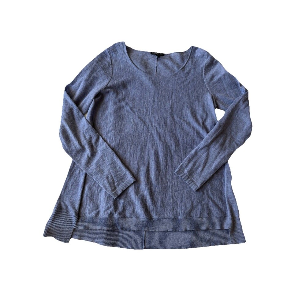 Eileen Fisher Womens M Alpaca Merino Tencel Sweater Pullover Lagenlook Blue